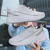 Fashion Thick-soled Anti-skid Shoes Ins Slip-on Casual Lazy Shoes Men Outdoor Breathable Lace-up Running Sports Sneakers - AL MONI EXPRESS