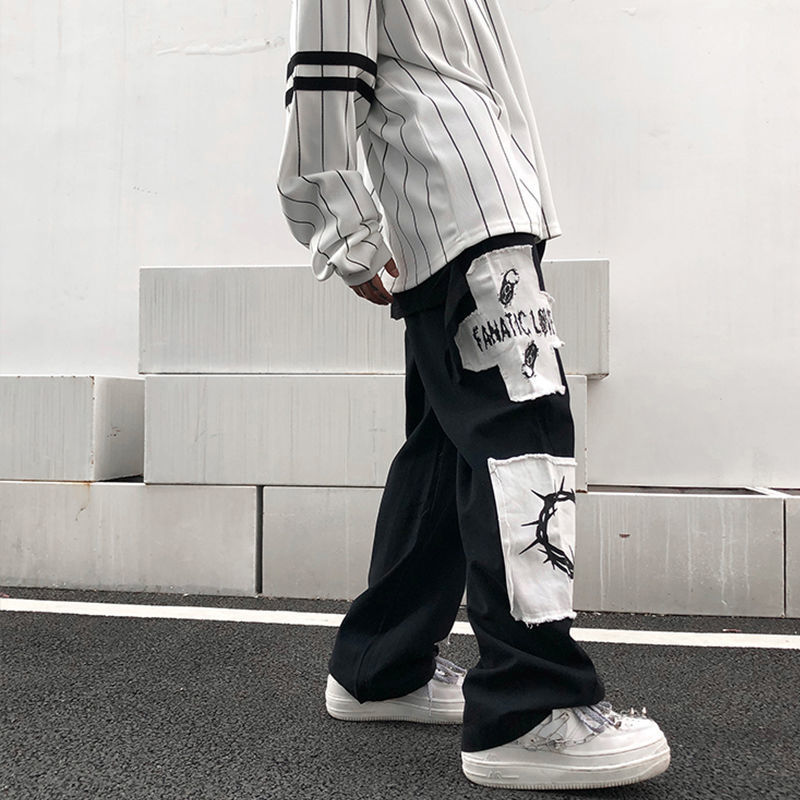 Male Ins Tide Brand High Street Lazy Wind Gangly Handsome Fall Sense Straight Long Pants