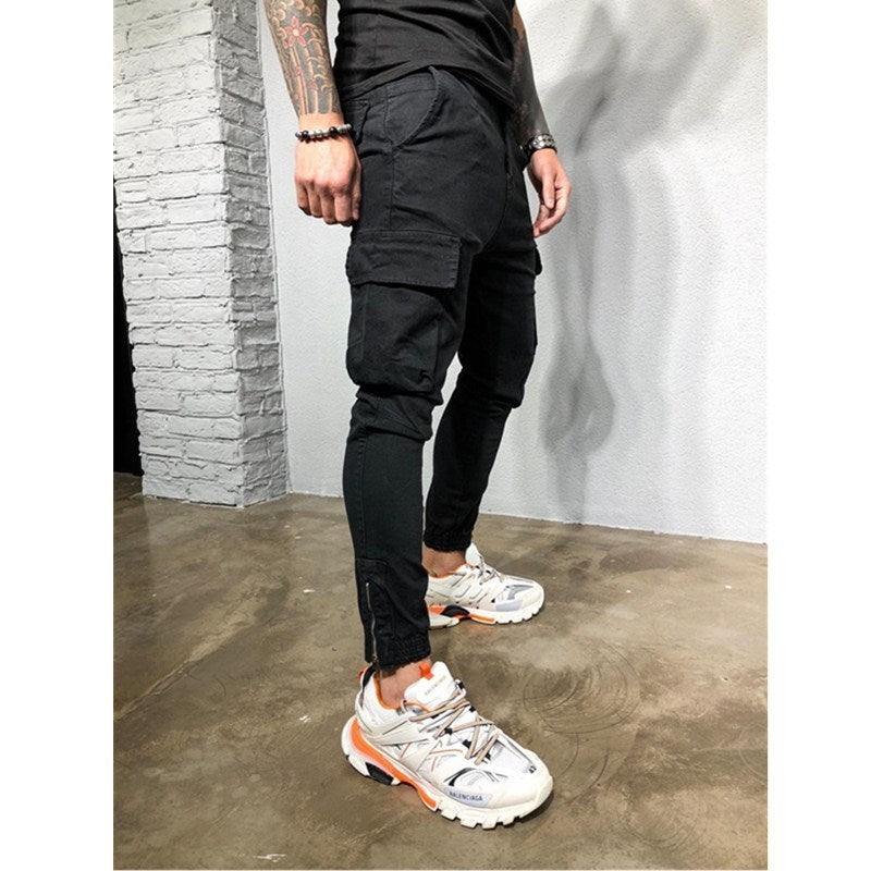 Drawstring zip woven pants