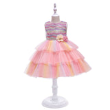 Children's Colorful Puffy Yarn Cake Dress