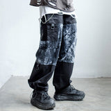 Men's Loose Tie Dye Panel Cargo Pants