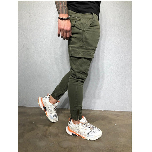 Drawstring zip woven pants