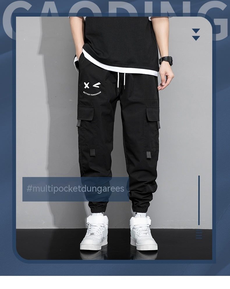 Spring And Autumn Men's New Trendy Loose Cargo Pants Versatile Outdoor Multi-pocket Leisure