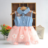 Summer girls wear denim skirt dress dress baby baby princess dress on behalf of a children.