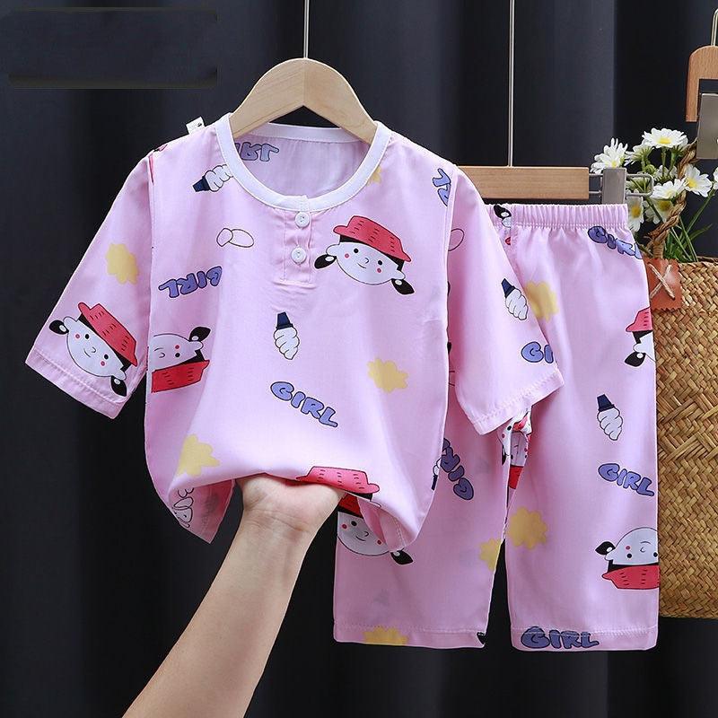 Summer Clothes Cotton Silk Air-conditioning Clothes Baby Clothes - Almoni Express