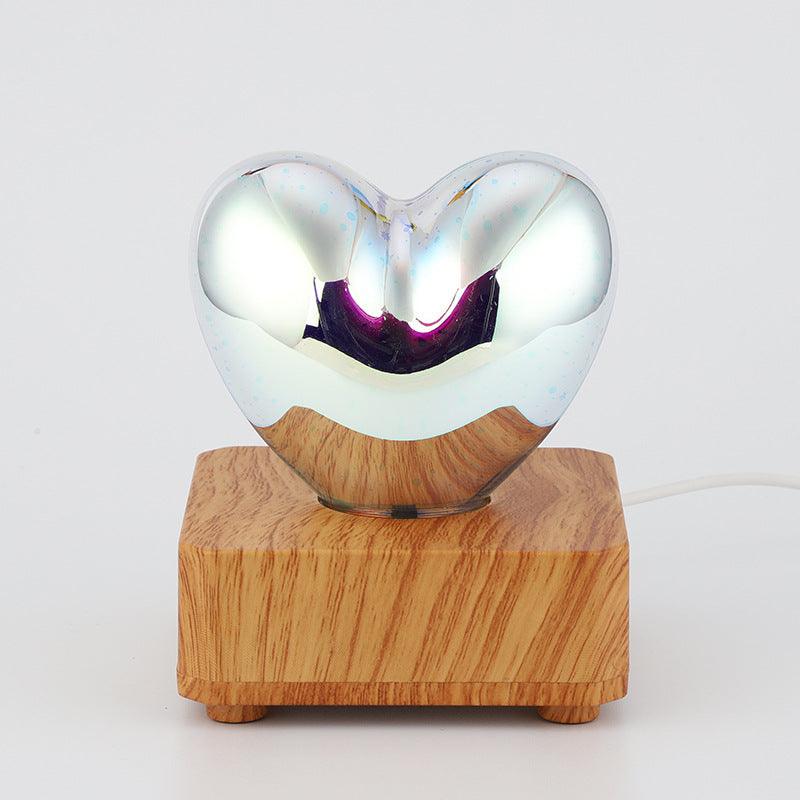 3d Love Glass Small Night Lamp Bedside Bedroom - Almoni Express