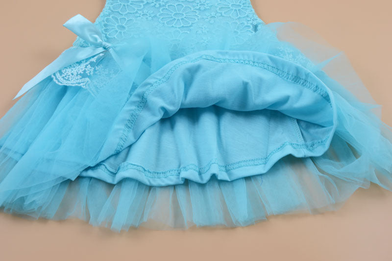 Summer children's wear girls, infants, sleeveless LACE VEST, bow tie dress, children's skirt