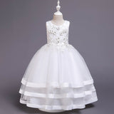 Children's Handmade Beaded Lace Wedding Dress