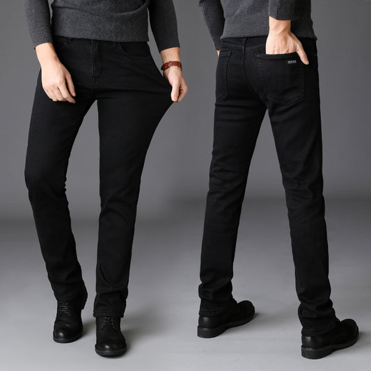 New Men's Jeans Slim Straight Black Pants For Men