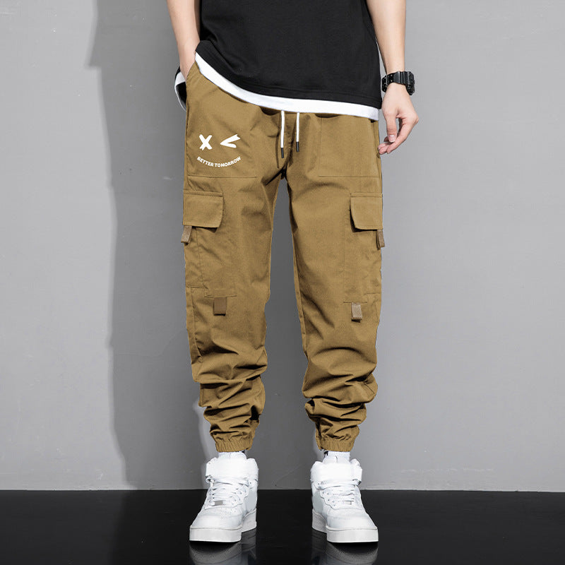 Spring And Autumn Men's New Trendy Loose Cargo Pants Versatile Outdoor Multi-pocket Leisure