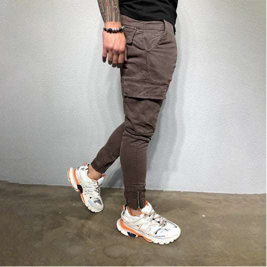 Drawstring zip woven pants