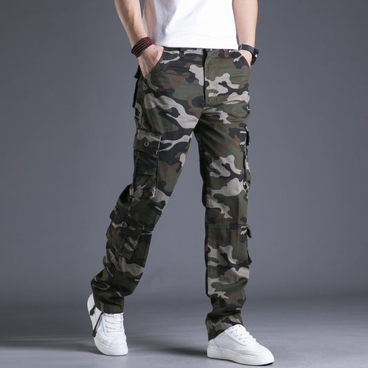 Cotton Multi-pocket Loose Cargo Trousers Straight Outdoor Large Size Camouflage Men's Pants