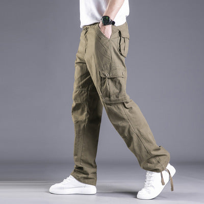 Cotton Multi-pocket Loose Cargo Trousers Straight Outdoor Large Size Camouflage Men's Pants