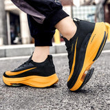 Air Cushion Sports Shoes Men Personalized Fashion Breathable Lace Up Knit Sneakers Casual Outdoor Running Walking Shoes - AL MONI EXPRESS