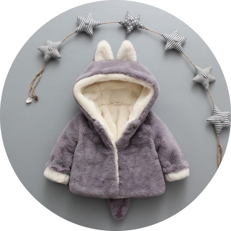 autumn and winter new children's wear plus velvet thickening children's jacket small rabbit hair Korean version of the sweater one generation - Almoni Express