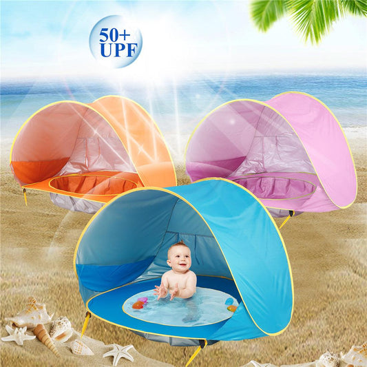 Baby Beach Tent Kids Outdoor Camping Easy Fold Up Waterproof Up Sun Awning Tent UV-protecting - Almoni Express