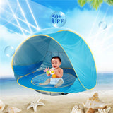 Baby Beach Tent Kids Outdoor Camping Easy Fold Up Waterproof Up Sun Awning Tent UV-protecting - Almoni Express