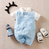 Baby Boy Gentleman Jumpsuit Baby Autumn Clothing - Almoni Express