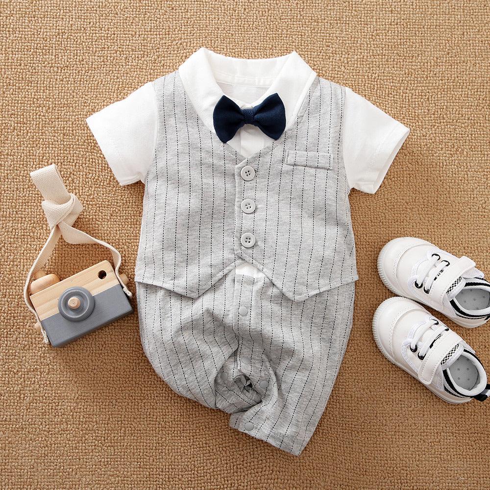 Baby Boy Gentleman Jumpsuit Baby Autumn Clothing - Almoni Express