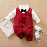 Baby Boy Gentleman Jumpsuit Baby Autumn Clothing - Almoni Express