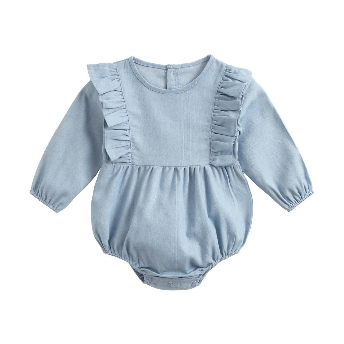 Baby Denim Clothes Bodysuit Wrap Fart Romper - Almoni Express