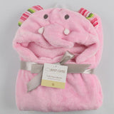 Baby fleece bath towel hooded towels bathrobe - Almoni Express