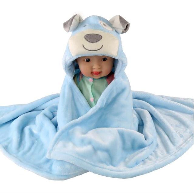 Baby fleece bath towel hooded towels bathrobe - Almoni Express