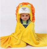 Baby fleece bath towel hooded towels bathrobe - Almoni Express