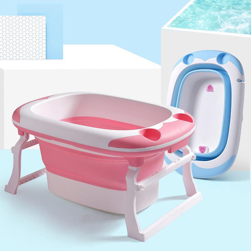 Baby folding tub large can sit thick bath tub - Almoni Express