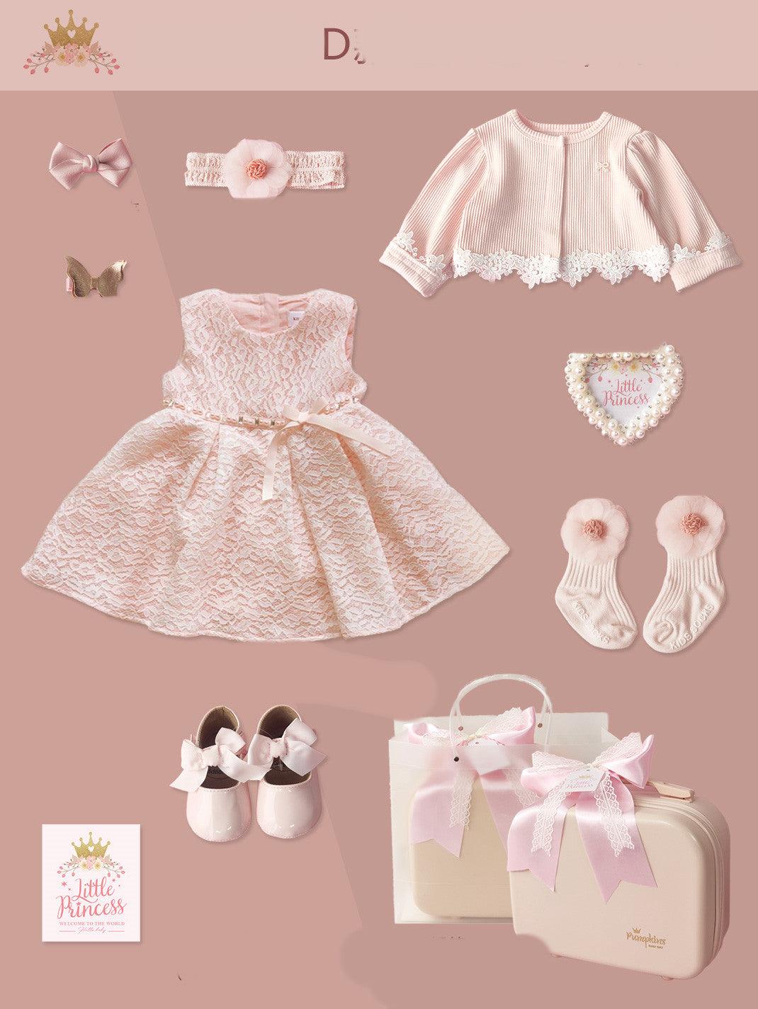 Baby High-end Gift Box Little Princess Dress Lace Dress Suit - Almoni Express