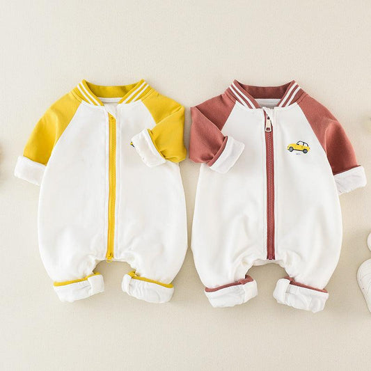 Baby Jumpsuit Spring And Autumn Long-sleeved Pure Cotton New Korean Cartoon Outing Clothes Baby Newborn Romper - Almoni Express