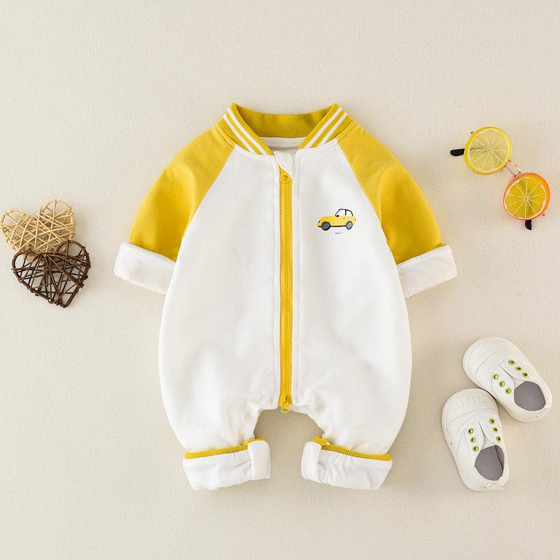 Baby Jumpsuit Spring And Autumn Long-sleeved Pure Cotton New Korean Cartoon Outing Clothes Baby Newborn Romper - Almoni Express