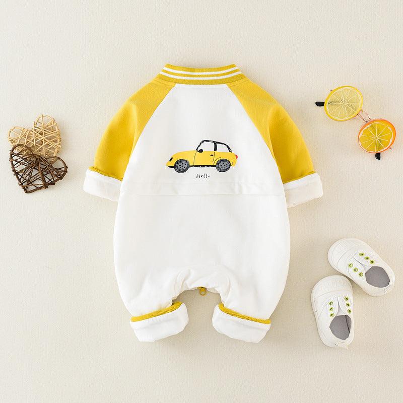 Baby Jumpsuit Spring And Autumn Long-sleeved Pure Cotton New Korean Cartoon Outing Clothes Baby Newborn Romper - Almoni Express