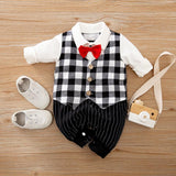 Baby Jumpsuit Spring And Autumn Models Foreign Trade Gentleman Baby Clothes Long-Sleeved Baby Clothes Baby Clothes - Almoni Express