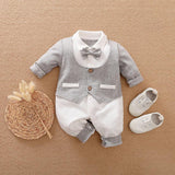 Baby Jumpsuit Spring And Autumn Models Foreign Trade Gentleman Baby Clothes Long-Sleeved Baby Clothes Baby Clothes - Almoni Express