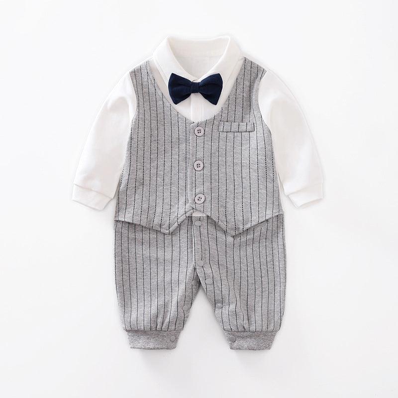 Baby Jumpsuit Spring And Autumn Models Foreign Trade Gentleman Baby Clothes Long-Sleeved Baby Clothes Baby Clothes - Almoni Express