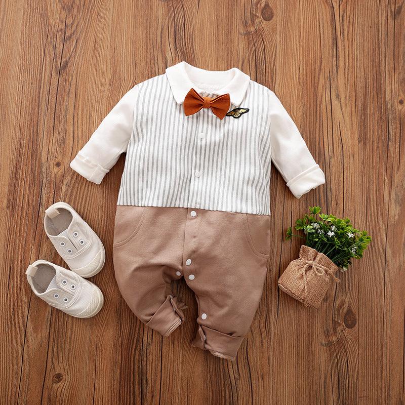 Baby Jumpsuit Spring And Autumn Models Foreign Trade Gentleman Baby Clothes Long-Sleeved Baby Clothes Baby Clothes - Almoni Express