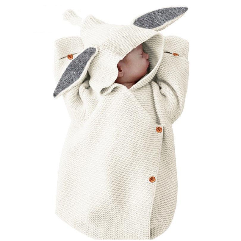 Baby Knitting Rabbit Sleeping Bags Hold Blanket - Almoni Express