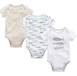 Baby onesies three-piece suit new cotton short-sleeved sweater baby clothes clothes - Almoni Express