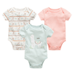 Baby onesies three-piece suit new cotton short-sleeved sweater baby clothes clothes - Almoni Express