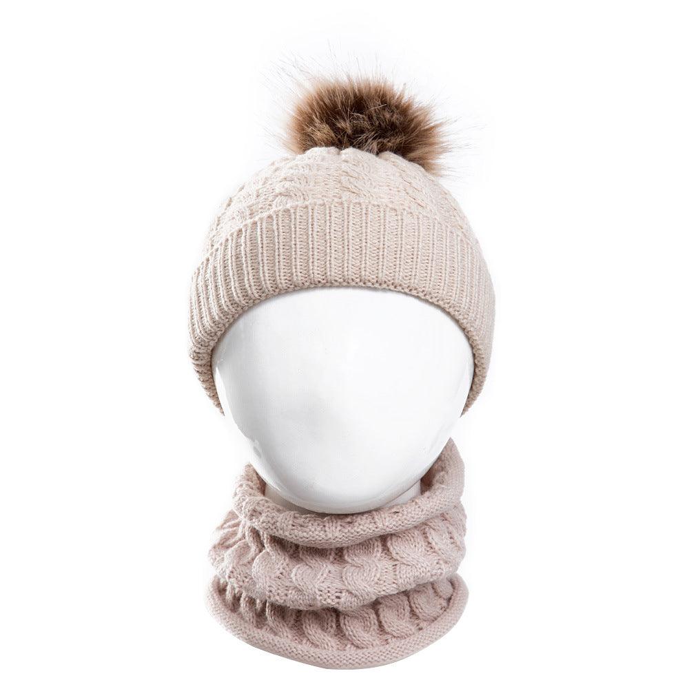 Baby Warm Woolen Cap Toddler Hat Baby Girls Boys Winter Warm Knitted Wool - Almoni Express