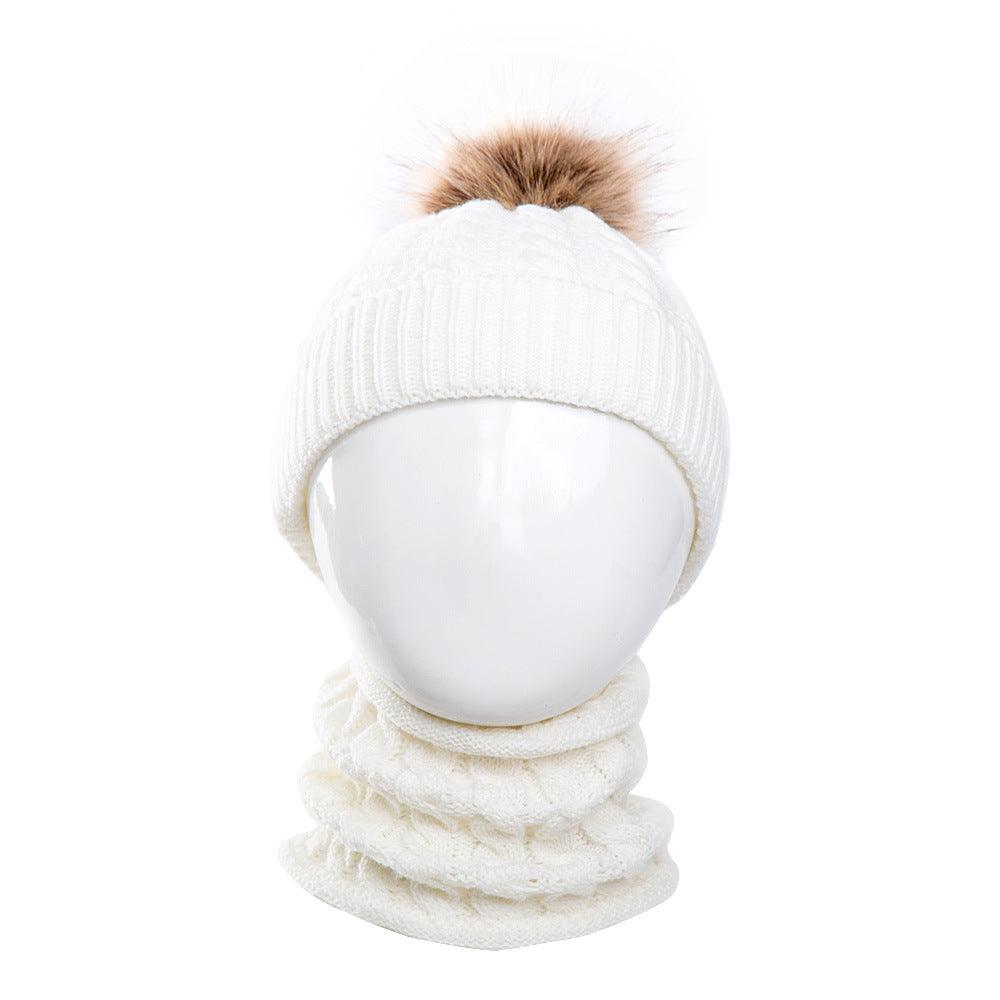 Baby Warm Woolen Cap Toddler Hat Baby Girls Boys Winter Warm Knitted Wool - Almoni Express