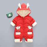 Baby Winter Snowsuit Plus Velvet Thick Baby Boys Jumpsuit 0-3 Years Newborn Romper Girl Clothes Overalls Toddler Coat - Almoni Express