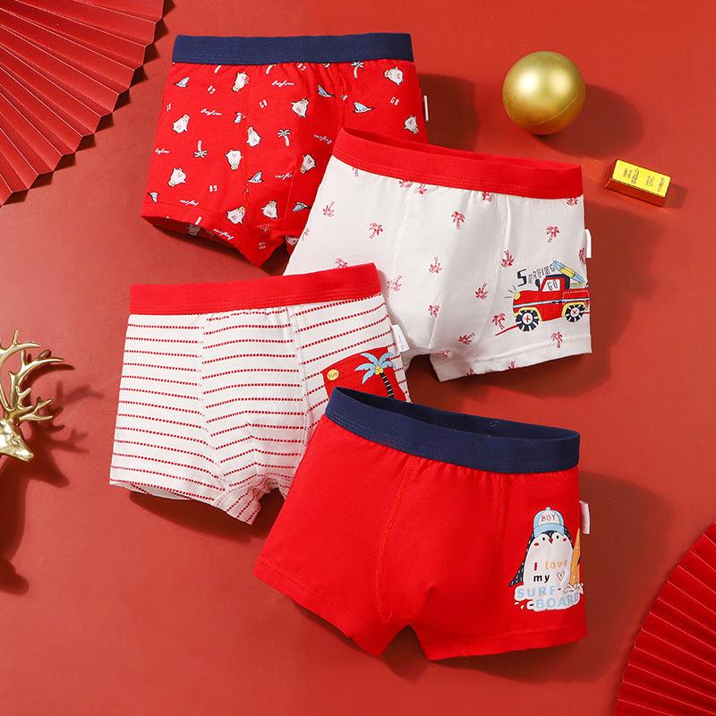 Boys Cartoon Cotton Boxer Shorts Suit - Almoni Express