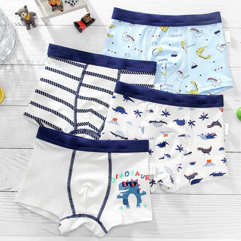 Boys Cartoon Cotton Boxer Shorts Suit - Almoni Express