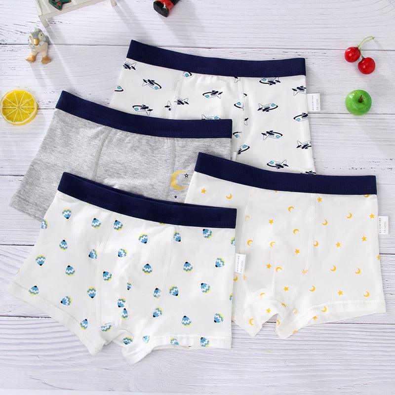 Boys Cartoon Cotton Boxer Shorts Suit - Almoni Express