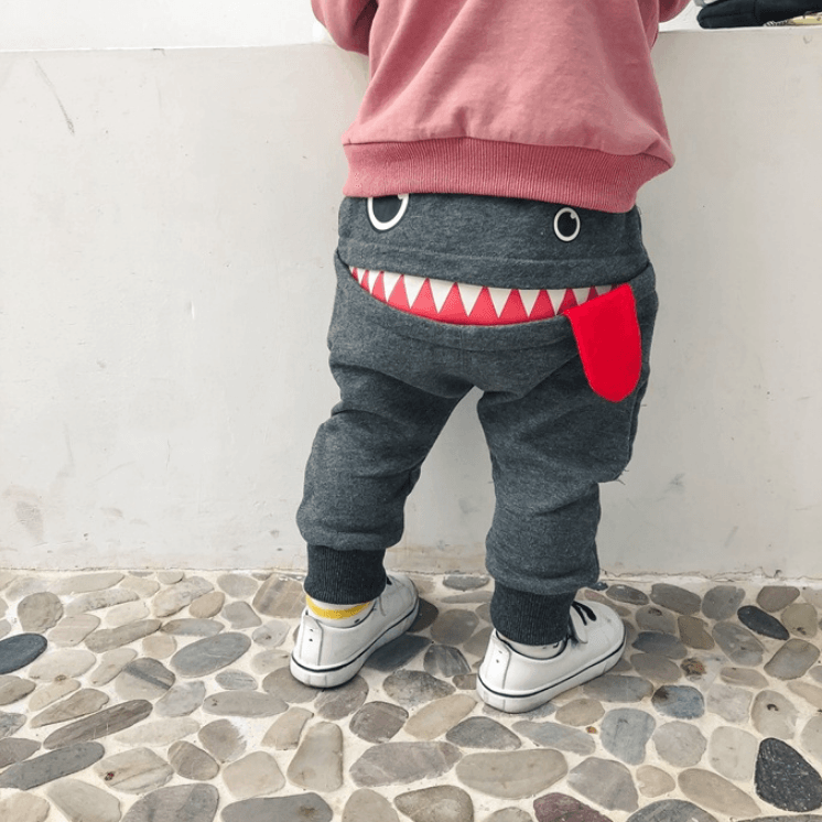 boys casual pants autumn loaded Korean children's casual sweatpants baby cartoon loose trousers - Almoni Express