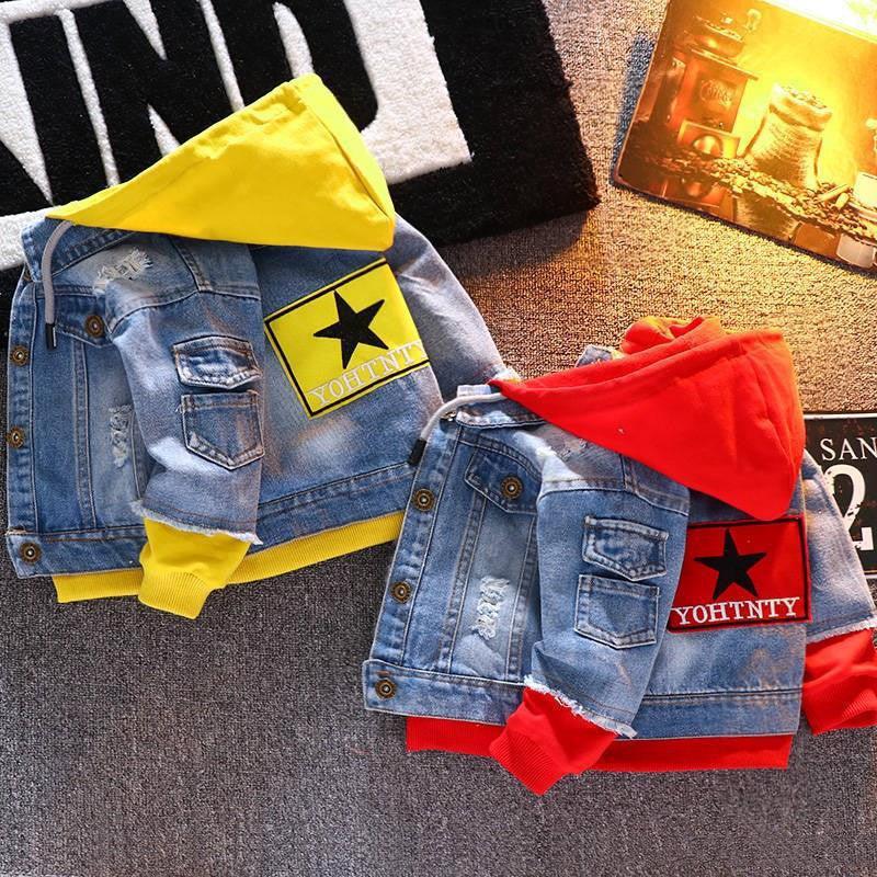 Boys Denim Jacket Spring And Autumn New Children'S Jacket Tops - Almoni Express