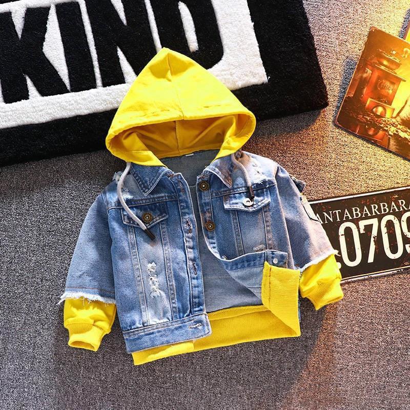 Boys Denim Jacket Spring And Autumn New Children'S Jacket Tops - Almoni Express