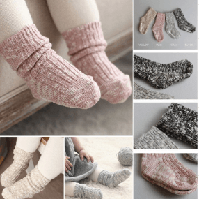 Brand New Kids Socks Solid Candy Color Cotton Baby Anti Slip Warm Soft Socks For Boy Girl Toddler 0-4T - Almoni Express